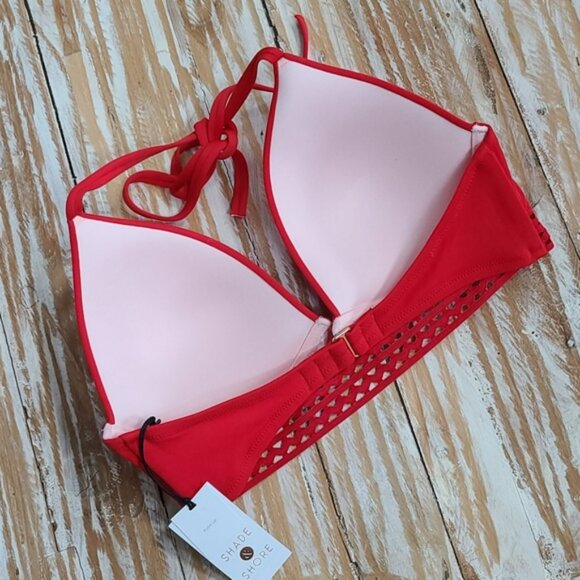 Nwt Shade & Shore push-up halter bikini top 34D - Picture 2 of 3